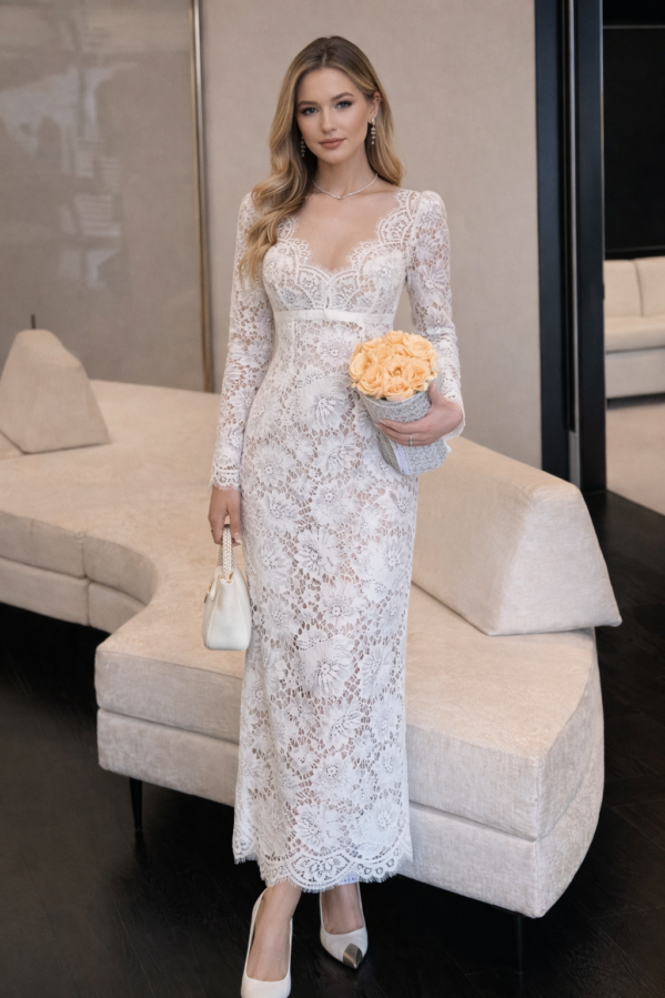 Élise Open-Back Lace Bridal Gown
