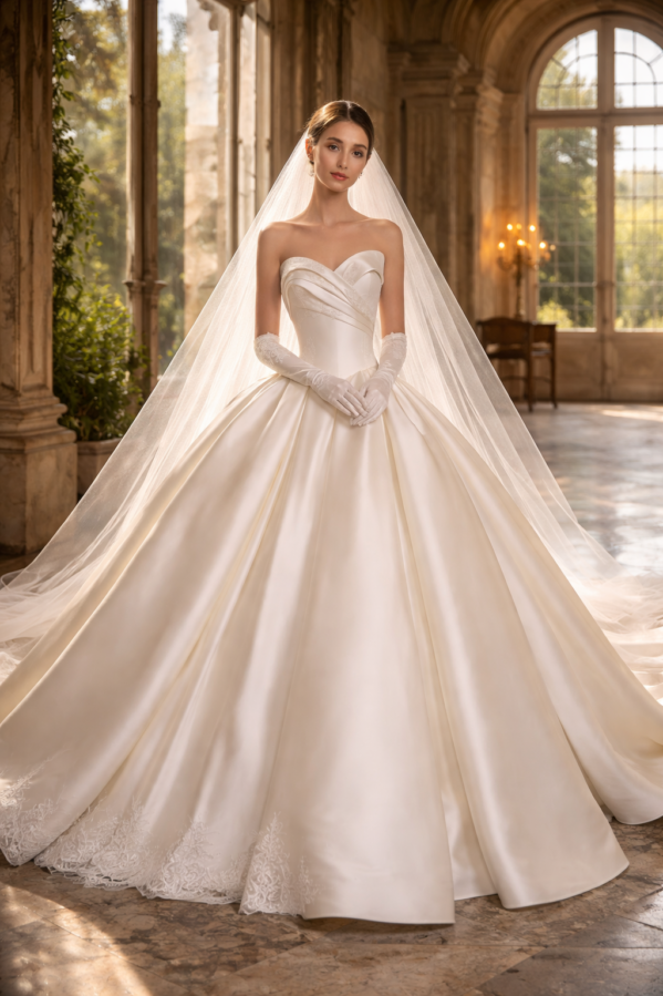 Whispered Atelier Ivory Sovereign Royal Ball Gown